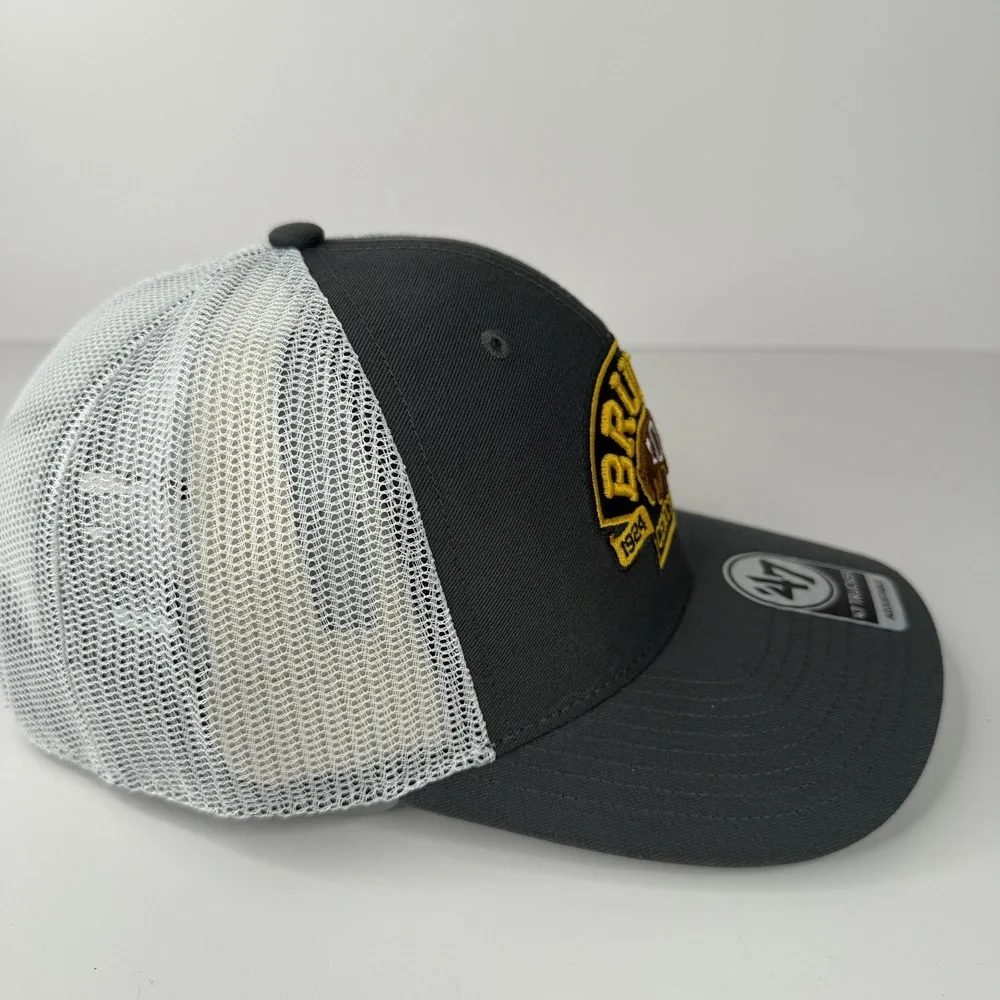 Boston Bruins Hat Cap Snap Back Mens One Size Gray NHL Hockey 47 Trucker